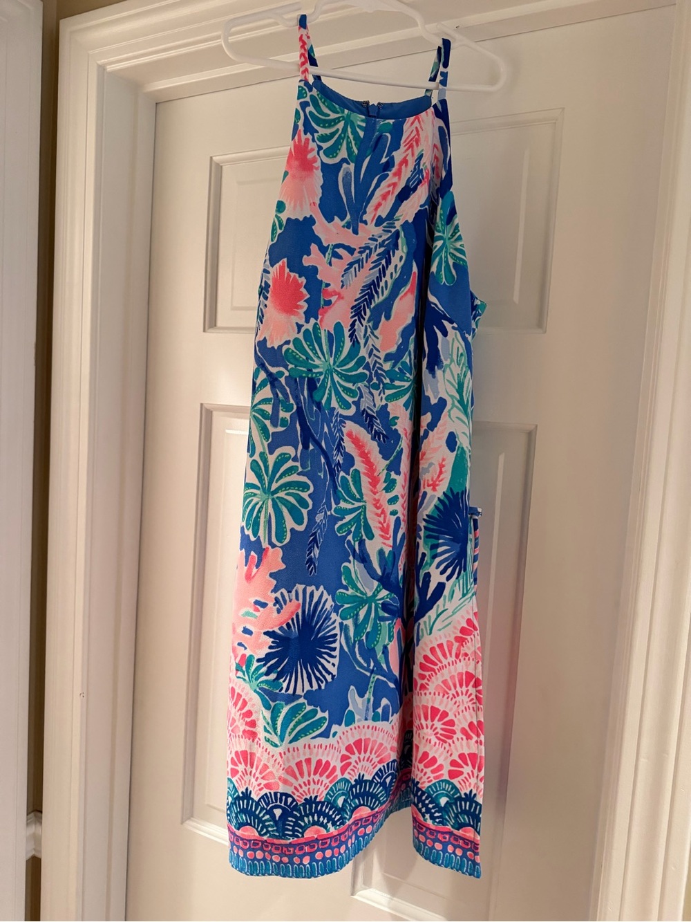 Lilly Pulitzer Women’s Size 0 Blue Tropical Print Halter Dress
